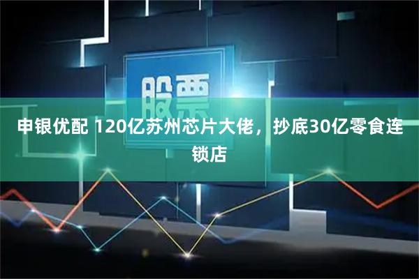 申银优配 120亿苏州芯片大佬,抄底30亿零食连锁店